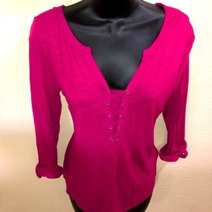 Women’s White House Black Market Lace Up Top